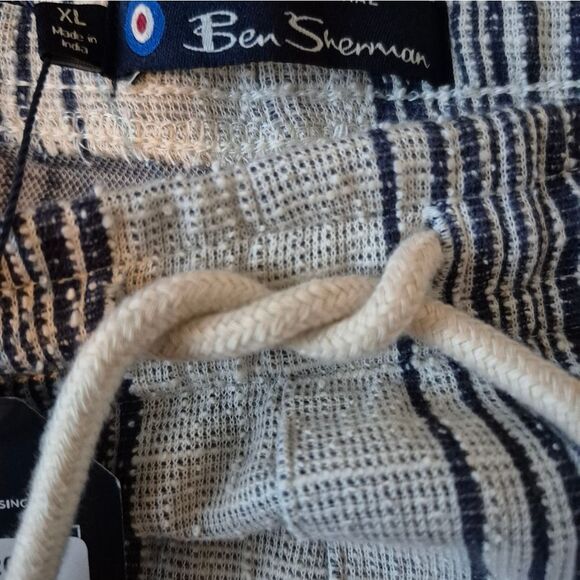 Ben Sherman Cloth Lounge Shorts Casual Drawstring Waist Blue XL NWT - Picture 4 of 5